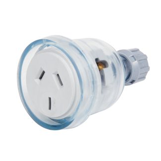 10A 3 Pin Rewireable Clear Female Extension Socket Lead | Elcop