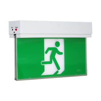 4W Slimline Blade LED Exit & Emergency Light with Lithium Battery | Universal Mount | With All Running Man Diffusers | Elcop
