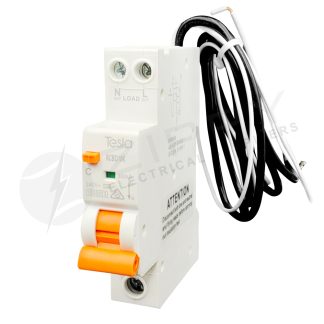 1 Pole 25A 30mA 10kA Industrial RCBO with Fly Lead Type A | Tesla