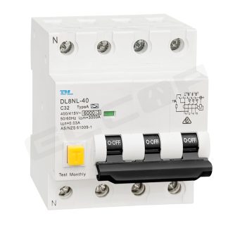 4 Pole 32A 30mA, 6kA, 400/440V RCBO Combo Type A | DL