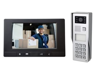 Platinum 7″ HD Black Intercom Kit with Surface Mount Camera + Access Control + RFID Reader