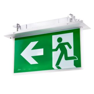 2.5W Slimline Blade Recessed Mount LED Exit Light | White | 3A Lighting