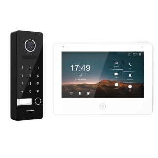 Platinum 7″ HD Smart White Intercom Kit with Wide Angle Surface Mount Camera + Access Control + RFID Reader